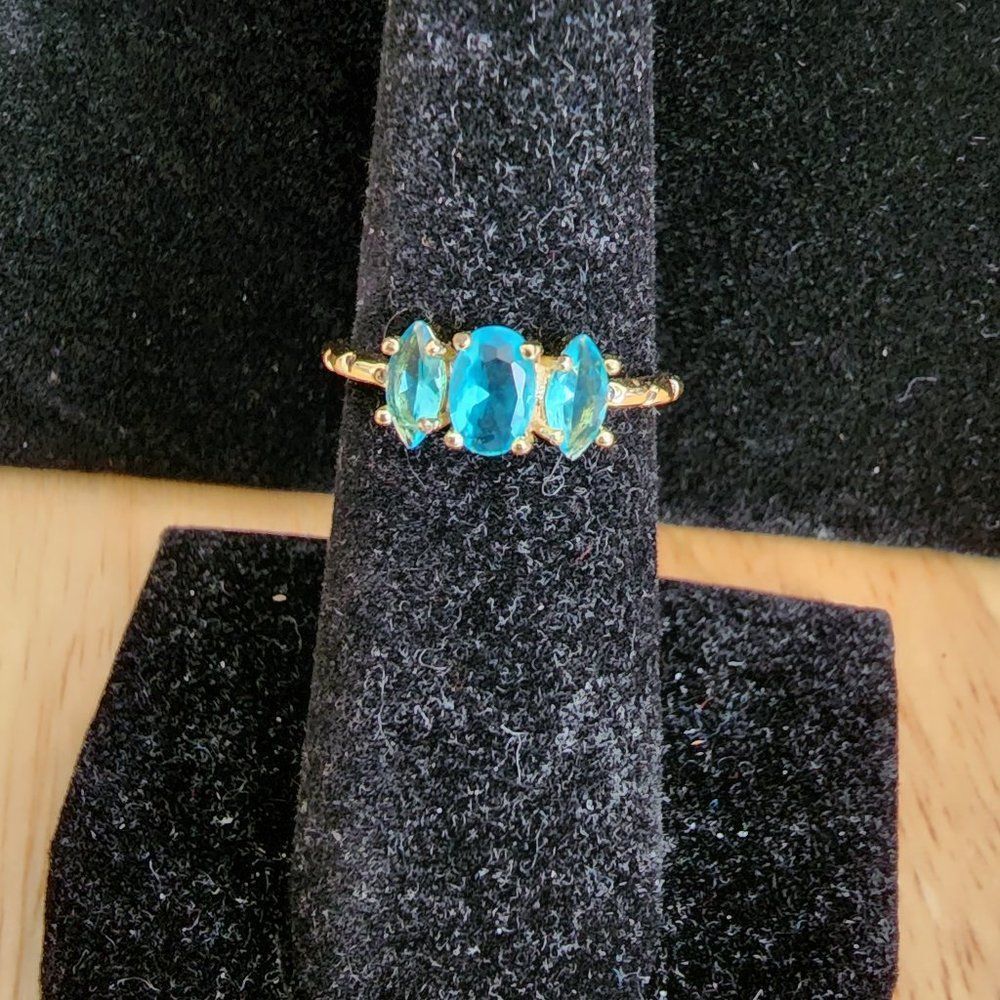 Blue Zircon Ring